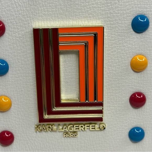 Karl Lagerfeld Paris Simone Rainbow Studded Crossbody - Picture 8 of 14